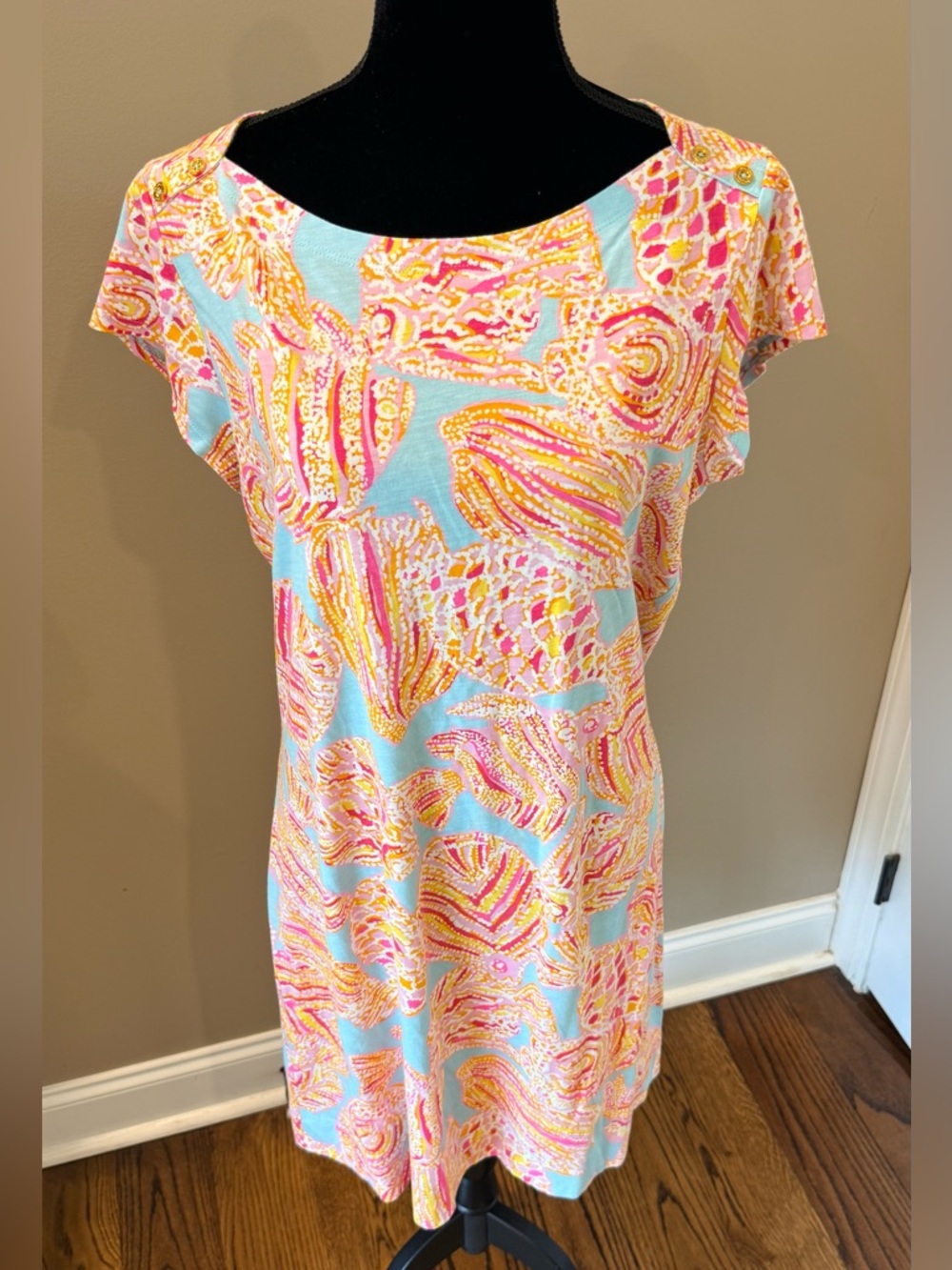 Women’s LILLY PULITZER Loren short sleeve boatneck bikini breakwater dress- XL - Picture 3 of 8